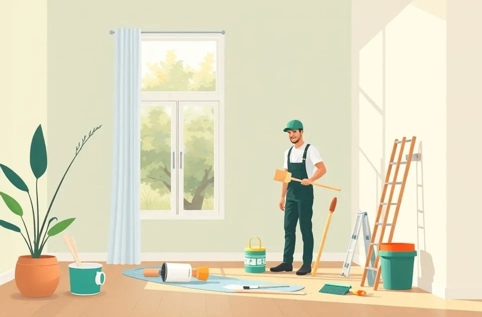 Intérieur rénové après travaux de peinture à Vence