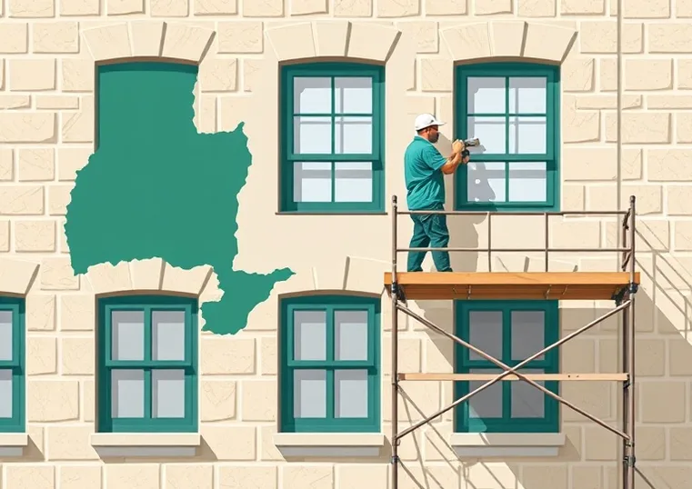 Ravalement de façade en pierre, nettoyage et application d'enduit